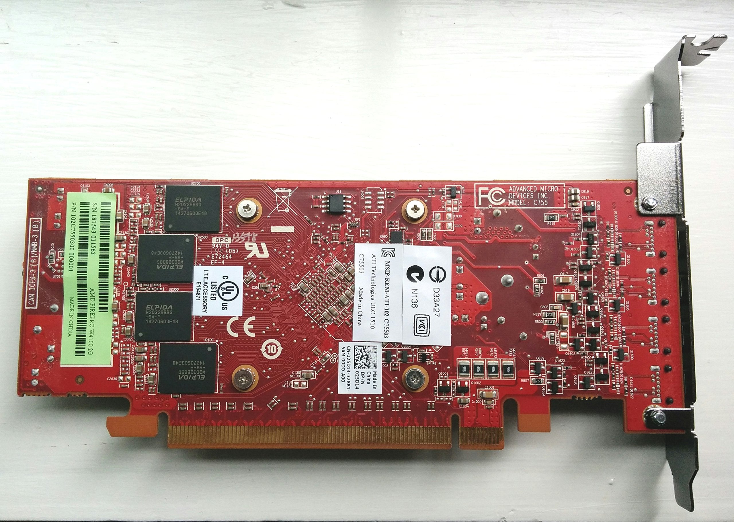 ATI AMD FirePro W4100 2GB GDDR5 4Mini DisplayPorts Low Profile PCI-Express Video Card 100-505979