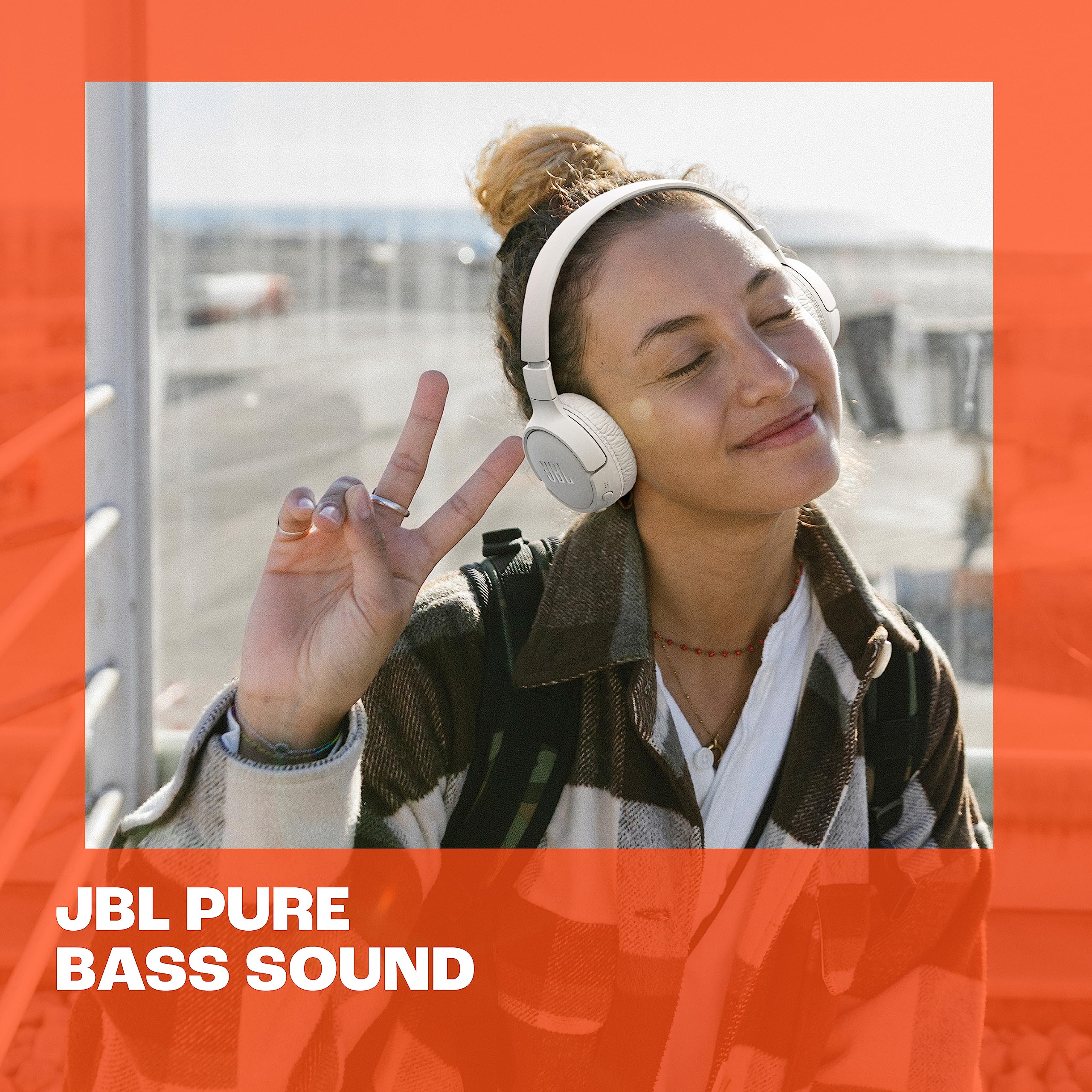 JBL Tune 670NC - Adaptive Noise Cancelling with Smart Ambient Wireless On-Ear Headphones, Up to 70H Battery Life with Speed Charge, Lightweight, Comfortable and Foldable Design (White)