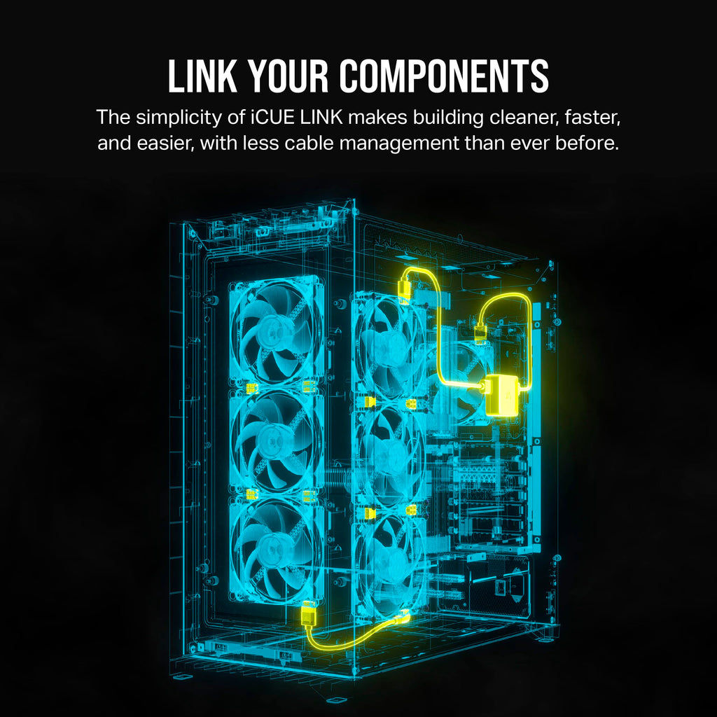 Corsair iCUE LINK System Hub - Connect Up to 14 iCUE LINK Devices - Reduce Cable Clutter – Innovative Single-Cable Design - Black