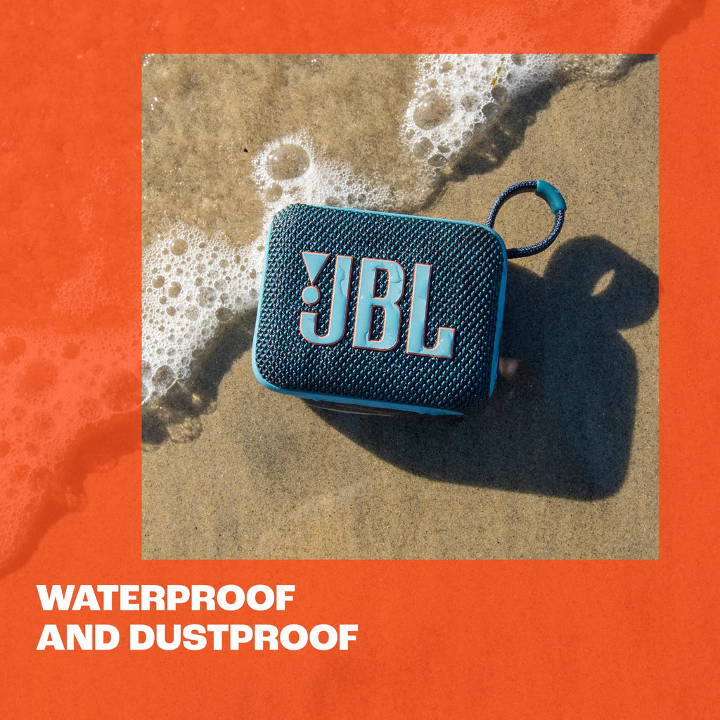 JBL Go 4 - Ultra-Portable, Waterproof and Dustproof Bluetooth Speaker, Big Pro Sound with punchy bass, 7-Hour Built-in Battery, Made in part with recycled materials (White)