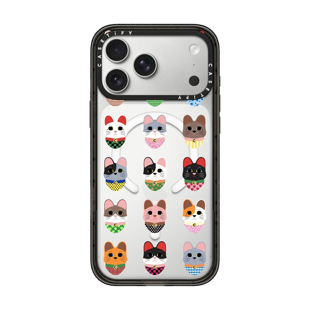 Lucky Cat Grid iPhone Case