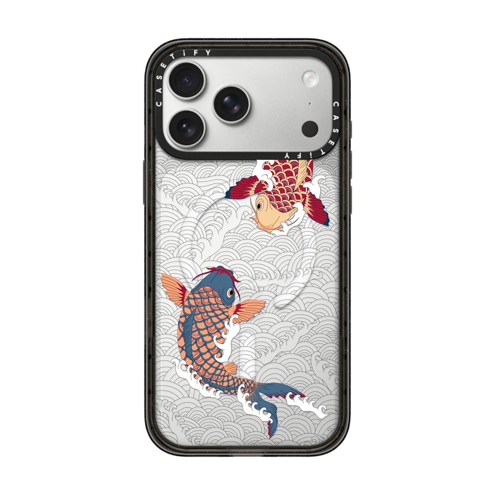 koi fish Japanese tattoo style transparent pattern iPhone Case