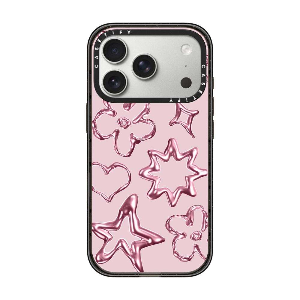 Chrome Doodles - Soft Blush iPhone Case