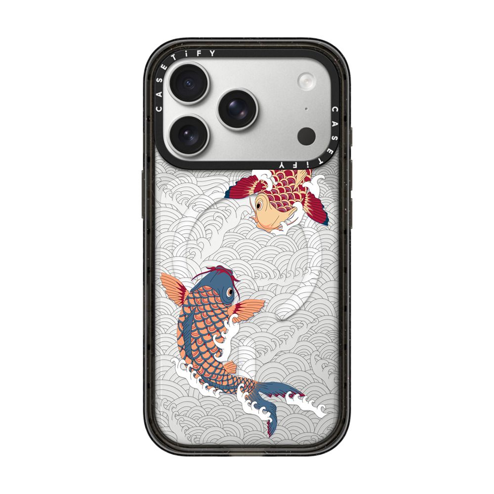 koi fish Japanese tattoo style transparent pattern iPhone Case