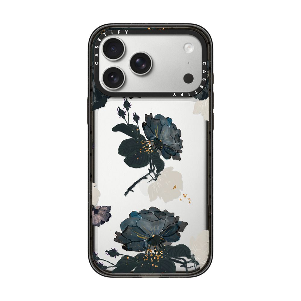 White and Black Floral iPhone Case