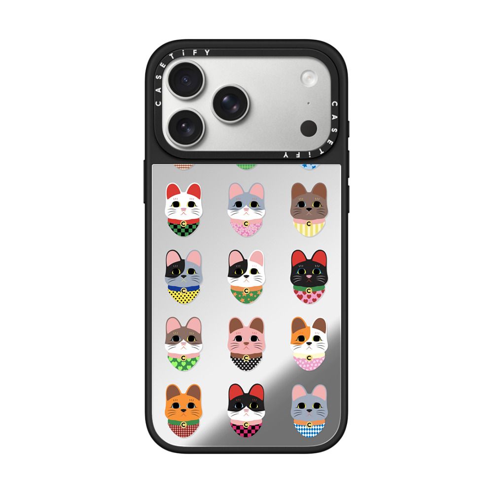 Lucky Cat Grid iPhone Case